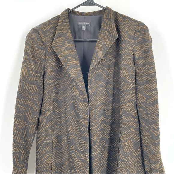 Eileen Fisher Silk Blend Jacquard Wave Jacket - Picture 3 of 8